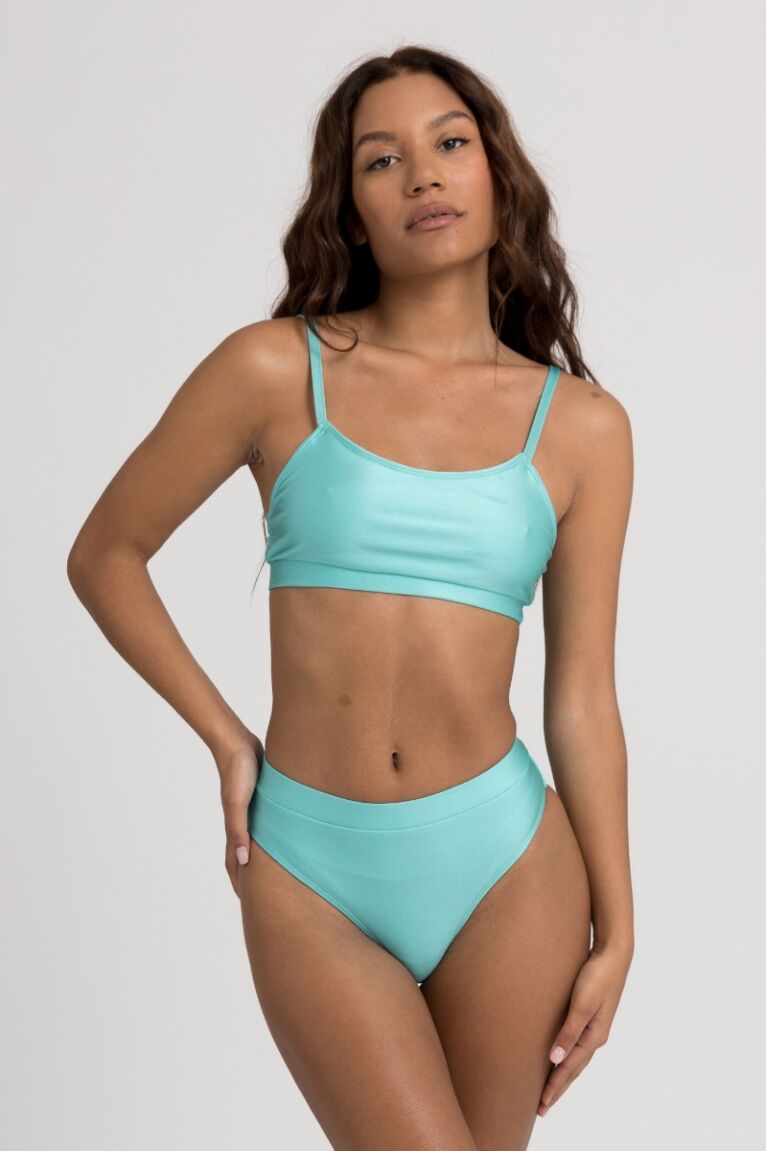 Μαγιό γυναικείο μπουστάκι με τιράντες Turquoise Cool Summer