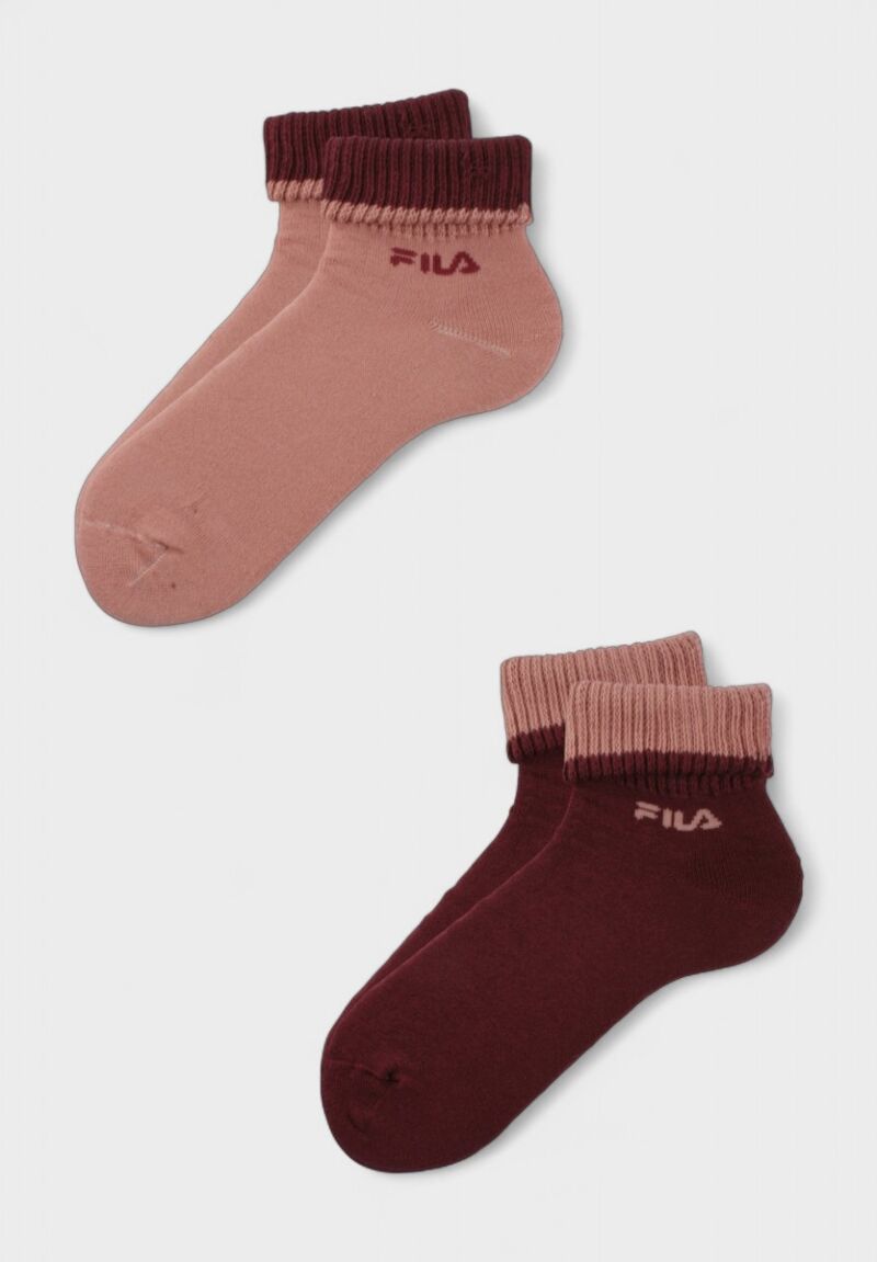 Γυναικείες Αθλητικές Κάλτσες Fila Σετ 2 Ζευγάρια Ροζ & Μπορντό