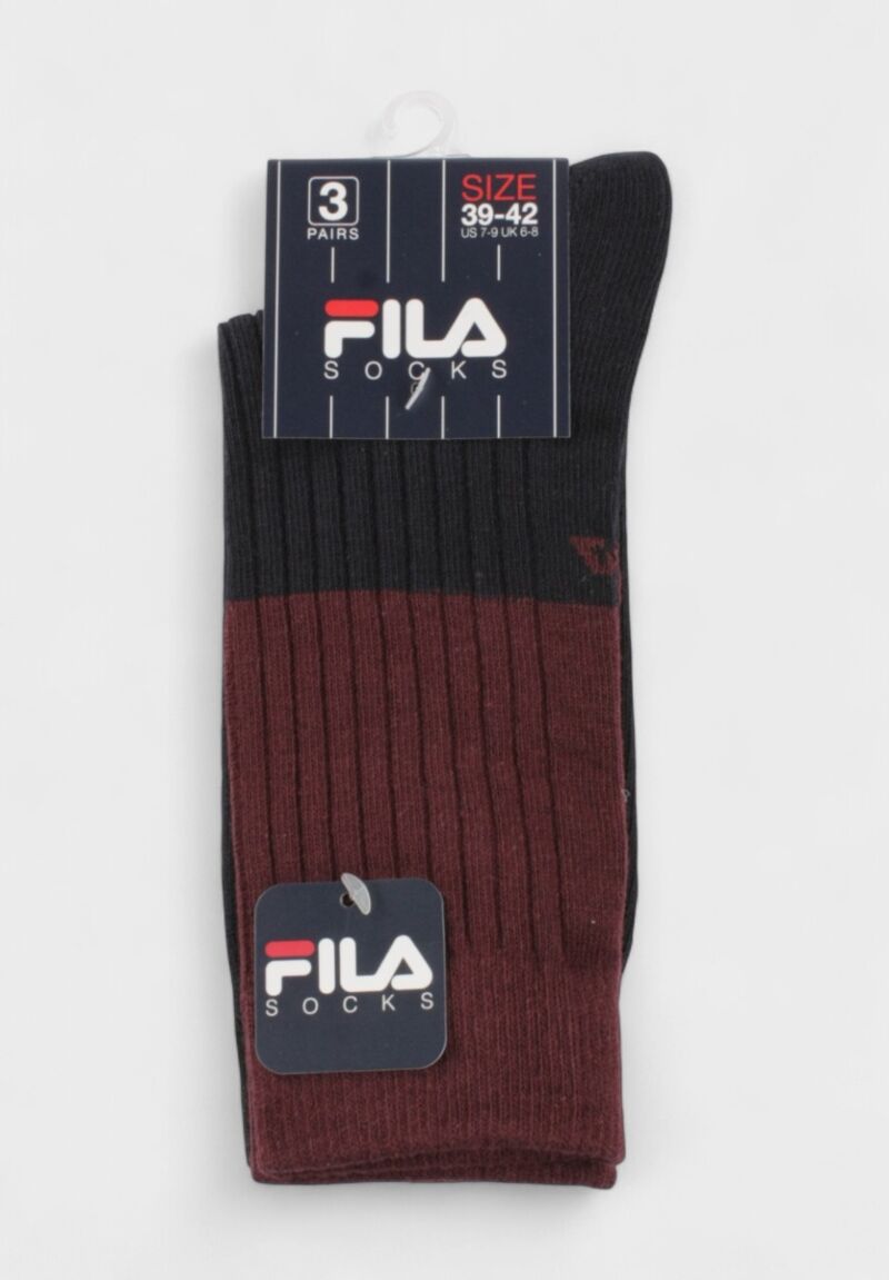 Fila Ανδρικές Κάλτσες 3 Ζευγάρια – Βαμβακερές Αθλητικές Λαδί, Γκρι & Μπλέ