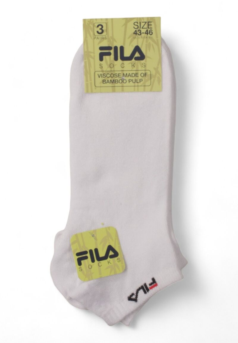 Κάλτσες σοσόνια Fila Unisex Bamboo Invisible Plain 3 Τεμ.