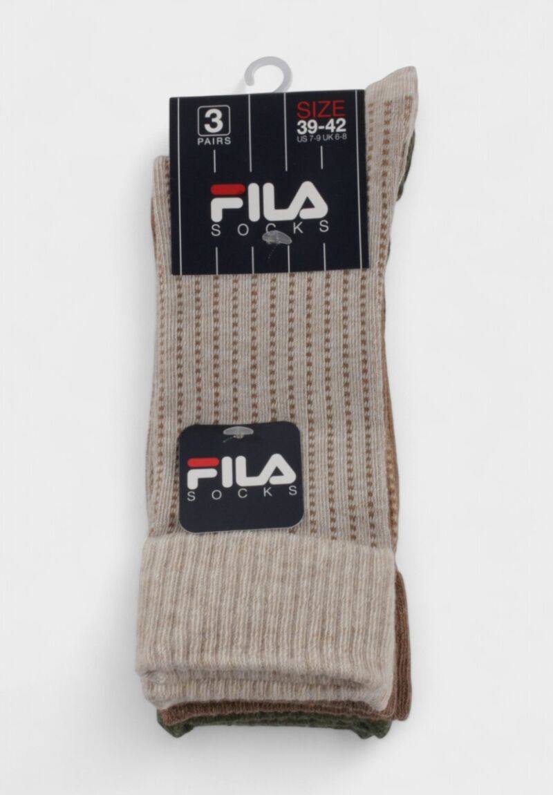 Γυναικείες Κάλτσες Fila σε Πακέτο 3 Ζευγάρια – Μπεζ, Καφέ & Χακί