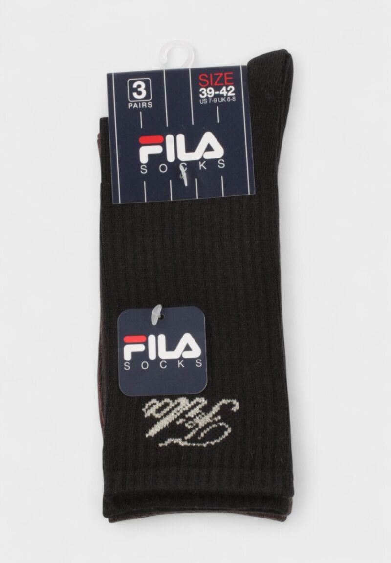 Γυναικείες Κάλτσες Fila σε Πακέτο 3 Ζευγάρια Μπορντό, Καφέ και Μαύρο