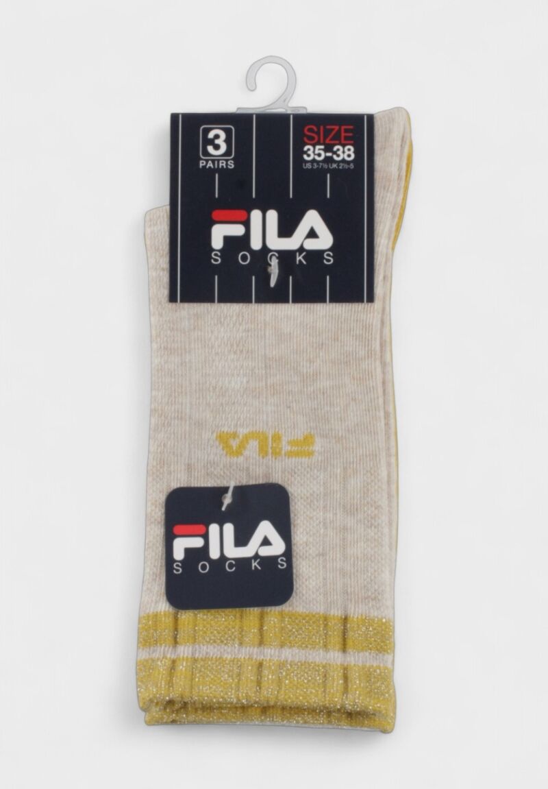 Fila Παιδικές Κάλτσες σε Συσκευασία 3 Ζευγών - Μπεζ, Κίτρινο και Γαλάζιο