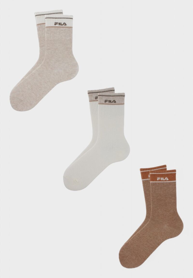 FILA Παιδικές Κάλτσες για Κορίτσι Σετ 3 Τεμαχίων) Cookies | Άνετες & Βαμβακερές