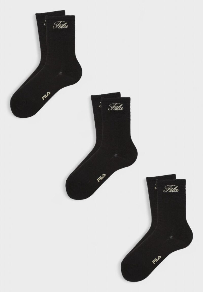 Fila Παιδικές Κάλτσες για Κορίτσι F8271 Black (3 Ζευγάρια)