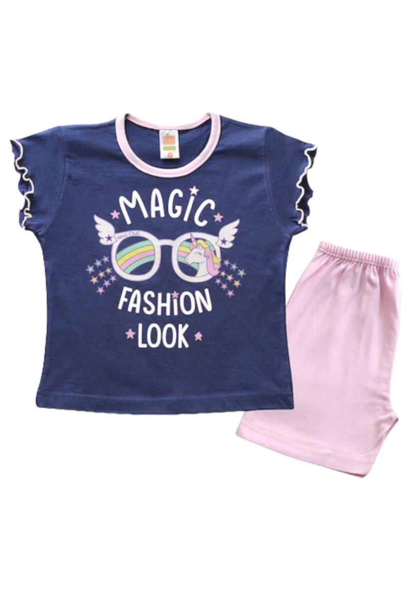 Πιτζάμα κοντομάνικη για κορίτσι Nina Club Magic