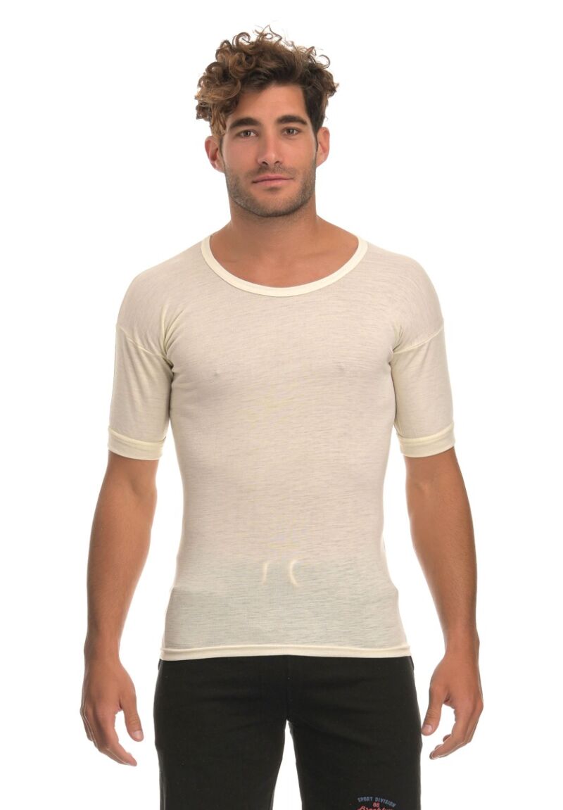 Φανελάκι Ανδρικό Μάλλινο Κοντό Μανίκι 