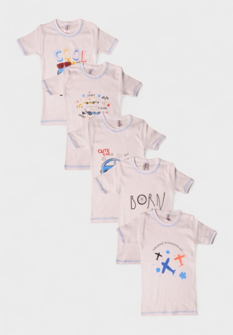 Φανελάκια παιδικά κοντομάνικα με τύπωμα Trendy