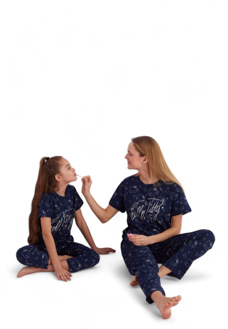 Πιτζάμα παιδική με μακρύ παντελόνι Hello Kitty Good Night Blue