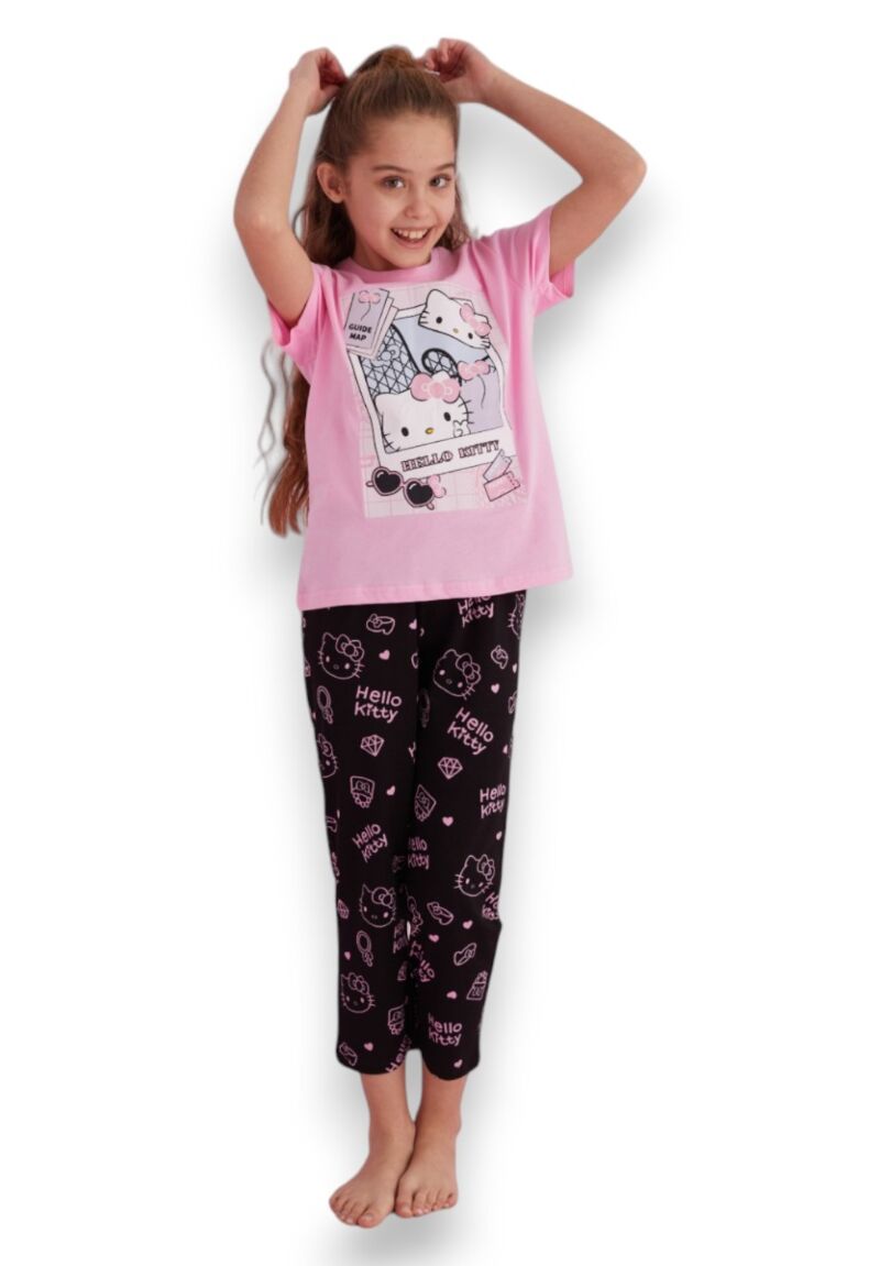 Πιτζάμα παιδική με μακρύ παντελόνι Hello Kitty Travel