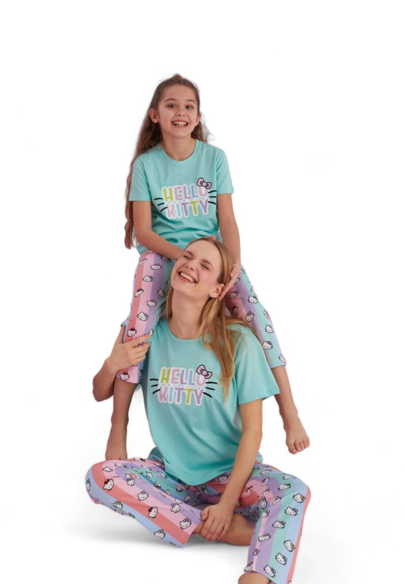 Πιτζάμα παιδική με μακρύ παντελόνι Hello Kitty Happy