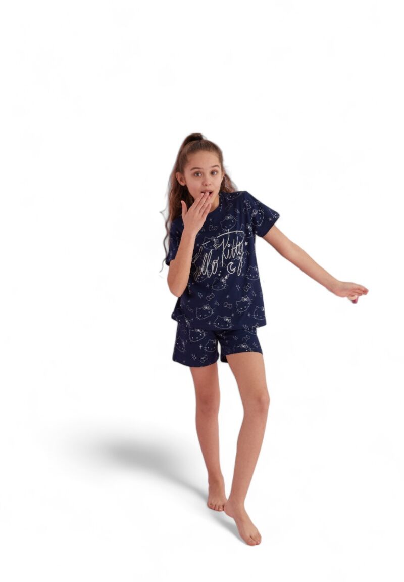 Πιτζάμα παιδική με σορτσάκι Hello Kitty Good Night Blue