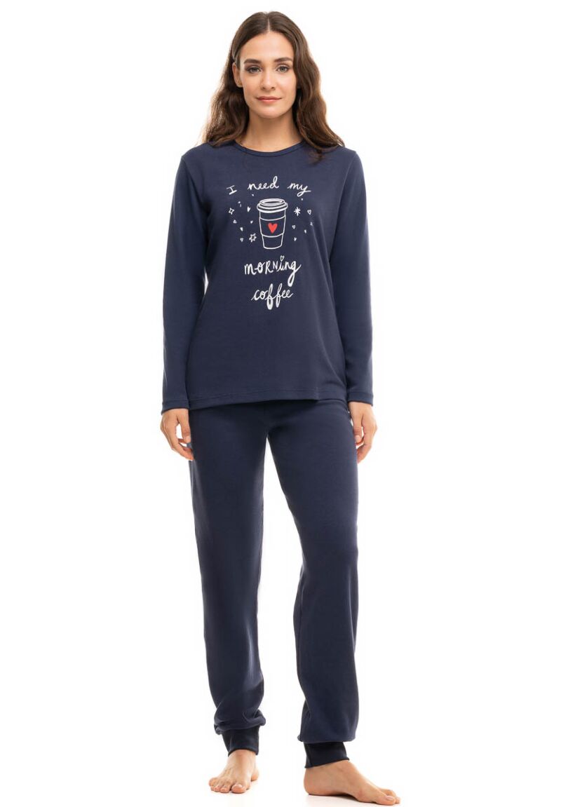 Πιτζαμα γυναικεία βαμβακερή CHERRY Morning Coffee