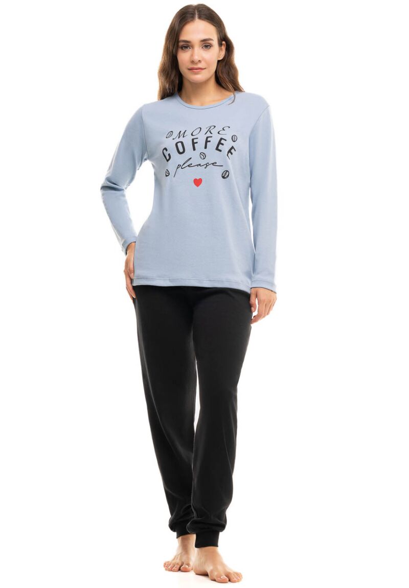 Πιτζαμα γυναικεία βαμβακερή CHERRY More Coffee