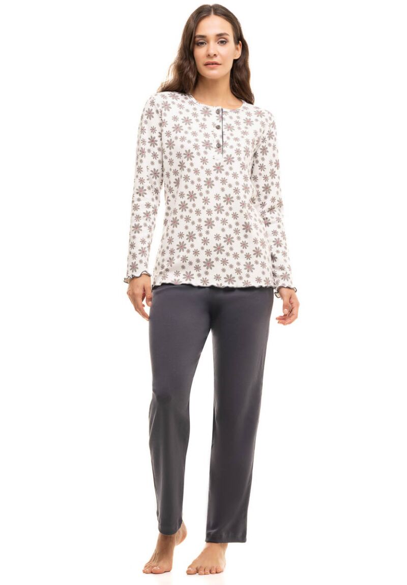  Πιτζάμα γυναικεία με κουμπιά Lily Cherry Underwear