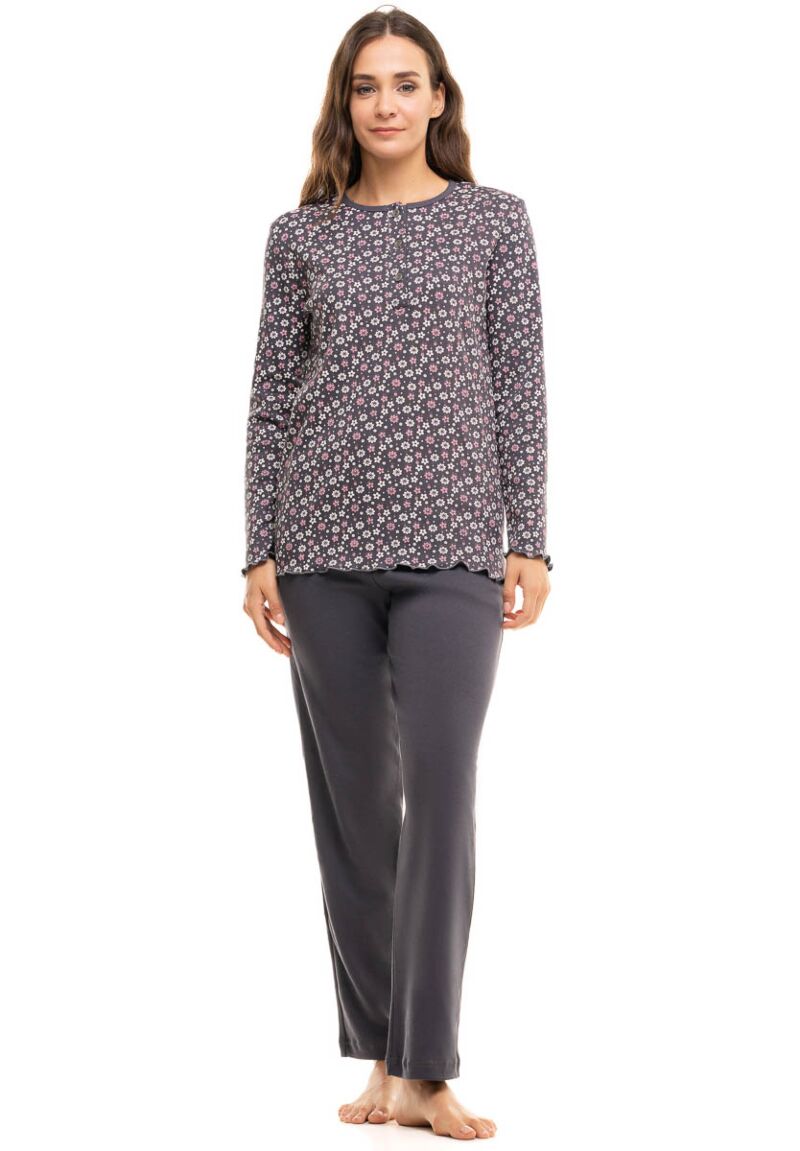  Πιτζάμα γυναικεία με κουμπιά Margarita Cherry Underwear