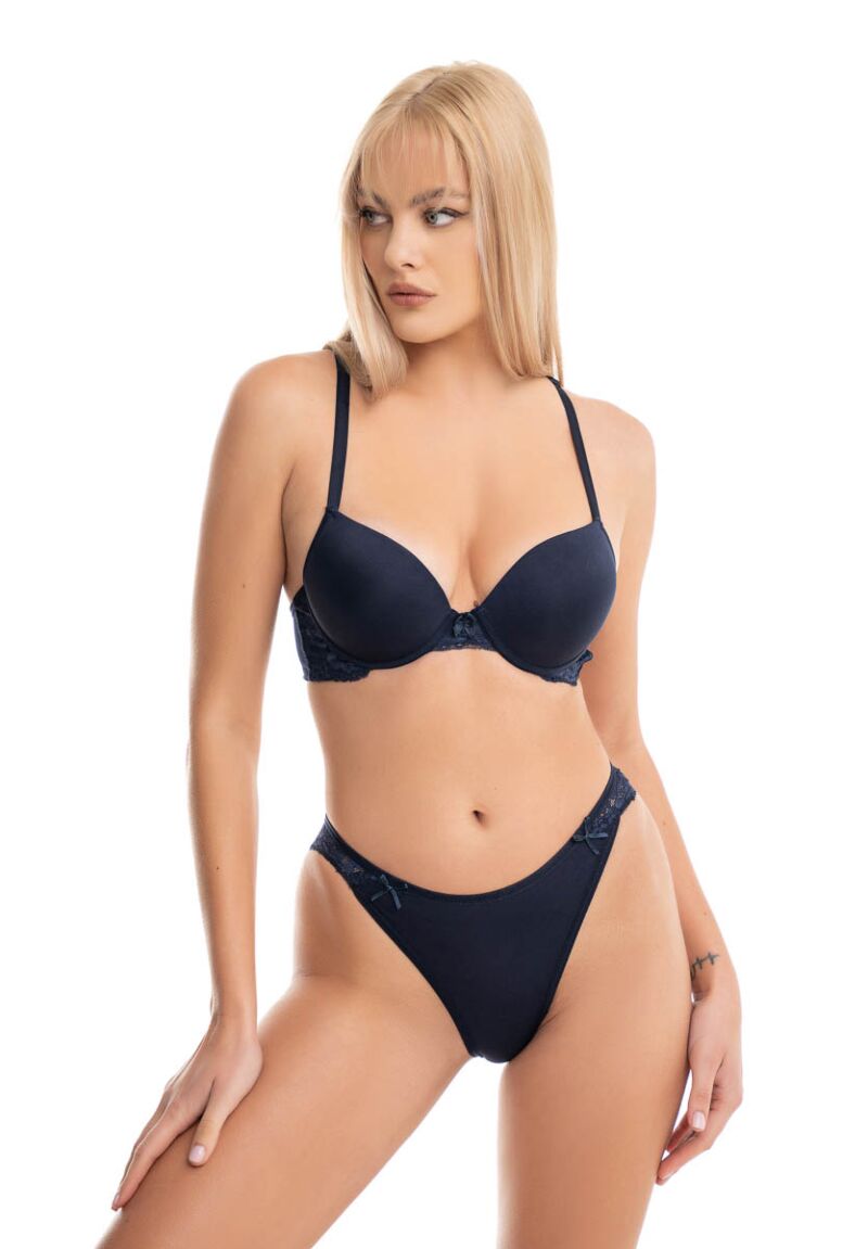 Σετ σουτιέν Push Up με ενίσχυση και δαντελένια πλάτη Koza 80171