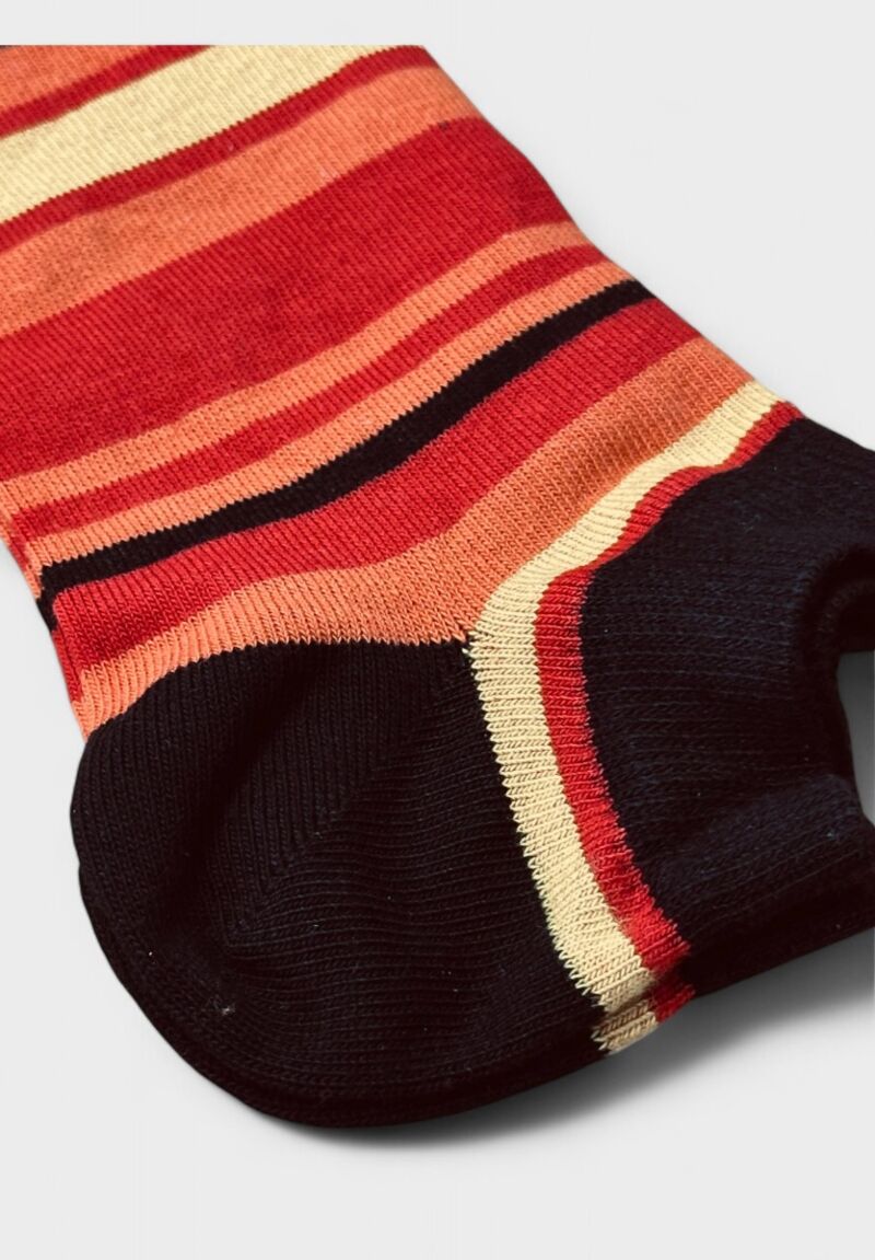 Ανδρικές Κοντές Κάλτσες Pournara Ριγέ Κόκκινο/Πορτοκαλί/Κίτρινο
