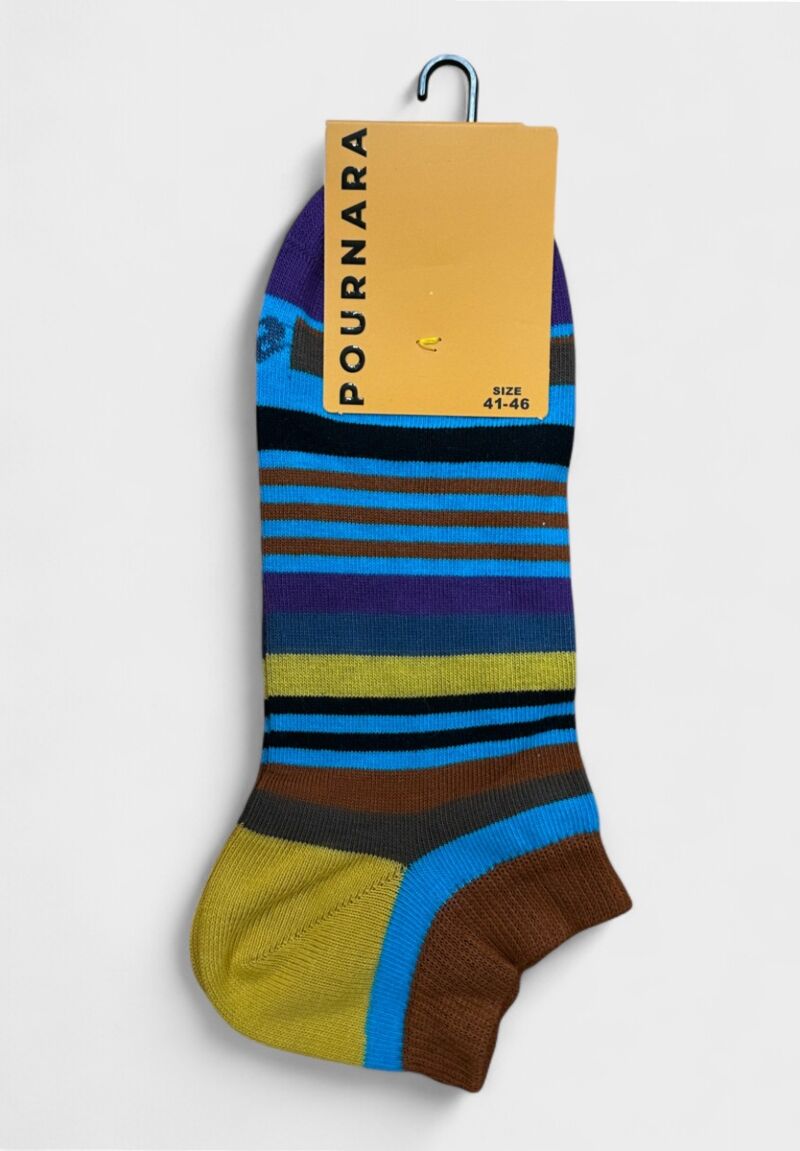 Ανδρικές κοντές κάλτσες Pournara με πολύχρωμες ρίγες