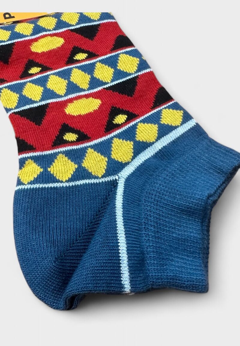 Pournara Ανδρικές Κοντές Κάλτσες Ethnic Μπλε/Κόκκινο/Κίτρινο