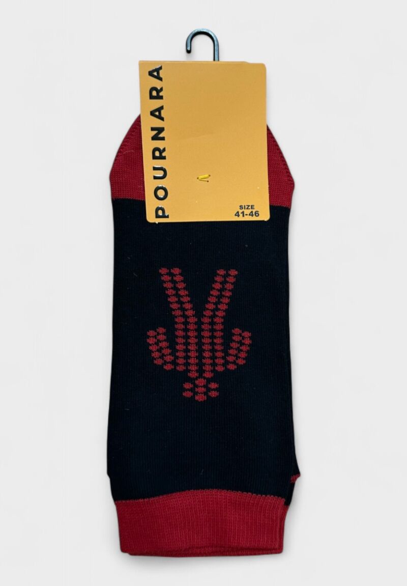 Ανδρικές κοντές κάλτσες Pournara μπλε με κόκκινο ethnic σχέδιο