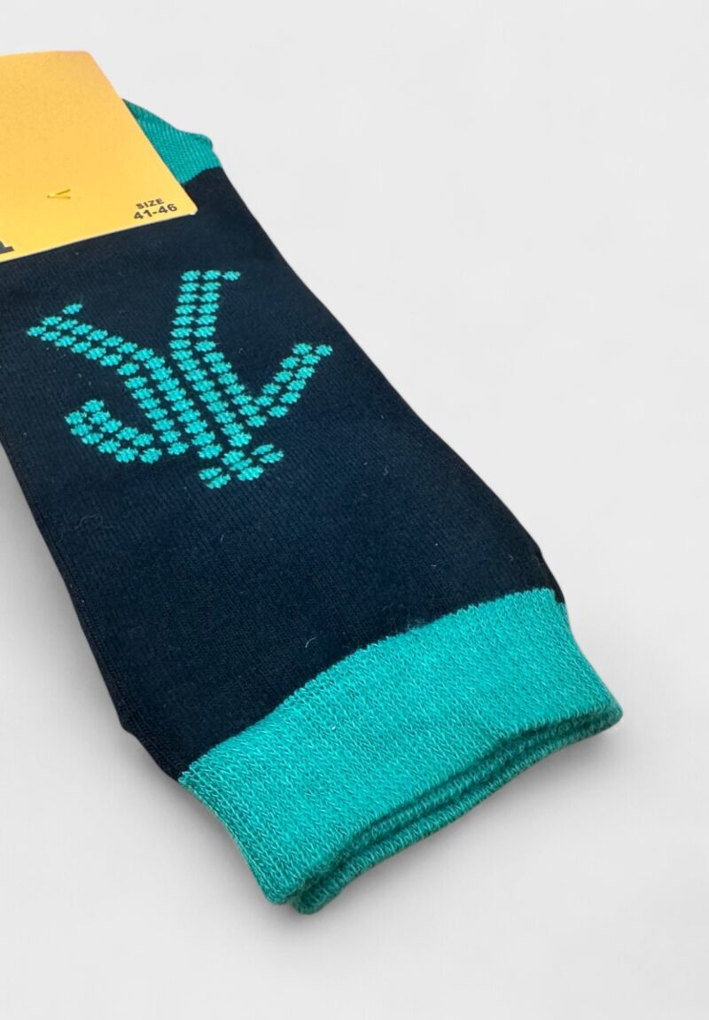 Ανδρικές Κοντές Κάλτσες Pournara Μαύρο Πράσινο ethnic σχέδιο