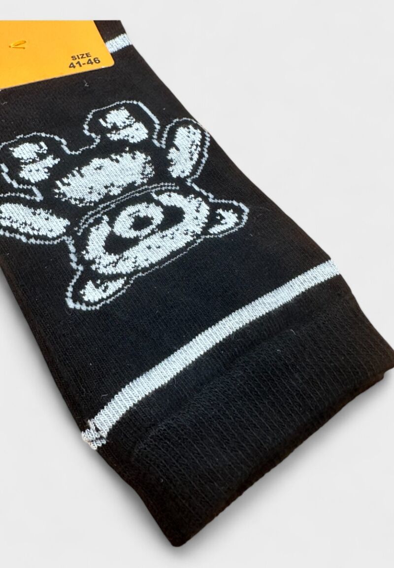 Ανδρικές Κοντές Κάλτσες Pournara με Αρκουδάκι - Μαύρο/Λευκό