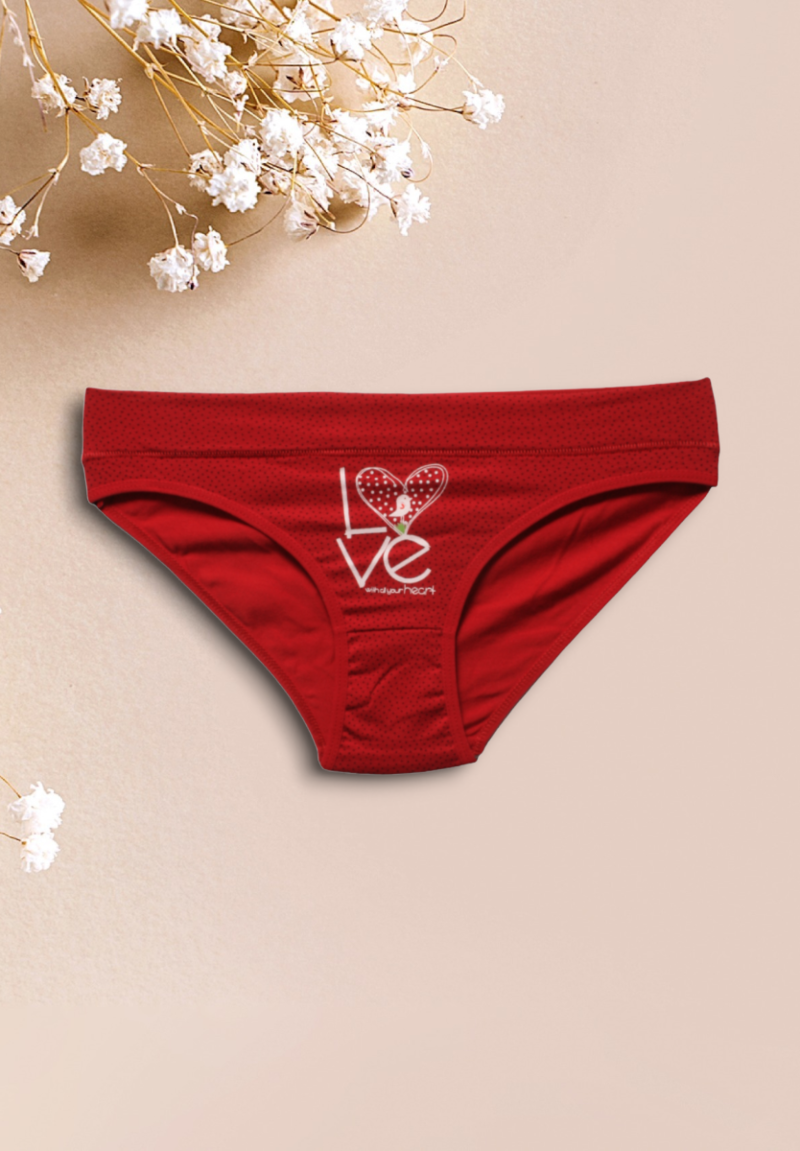 Σλιπ γυναικεία βαμβακερά με μπάσκα Donella Love 5 τεμάχια