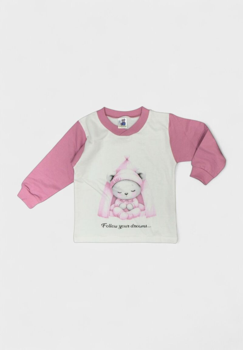 Πιτζάμα Βρεφική Βαμβακερή Φούτερ Χριστίνα Cute 100% Βαμβάκι Σάπιο Μήλο