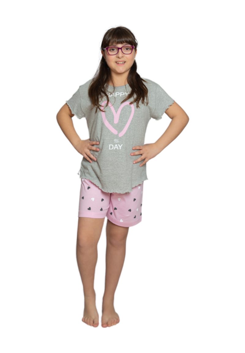 Πιτζάμα καλοκαιρινή για κορίτσι βαμβακερή Nina Club Happy Day