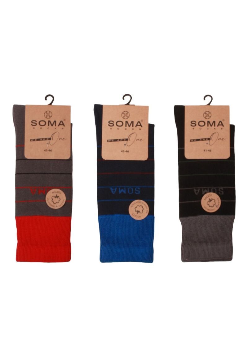 Κάλτσες ανδρικές βαμβακερές Soma σε οικονομική συσκευασία 3 τεμαχίων