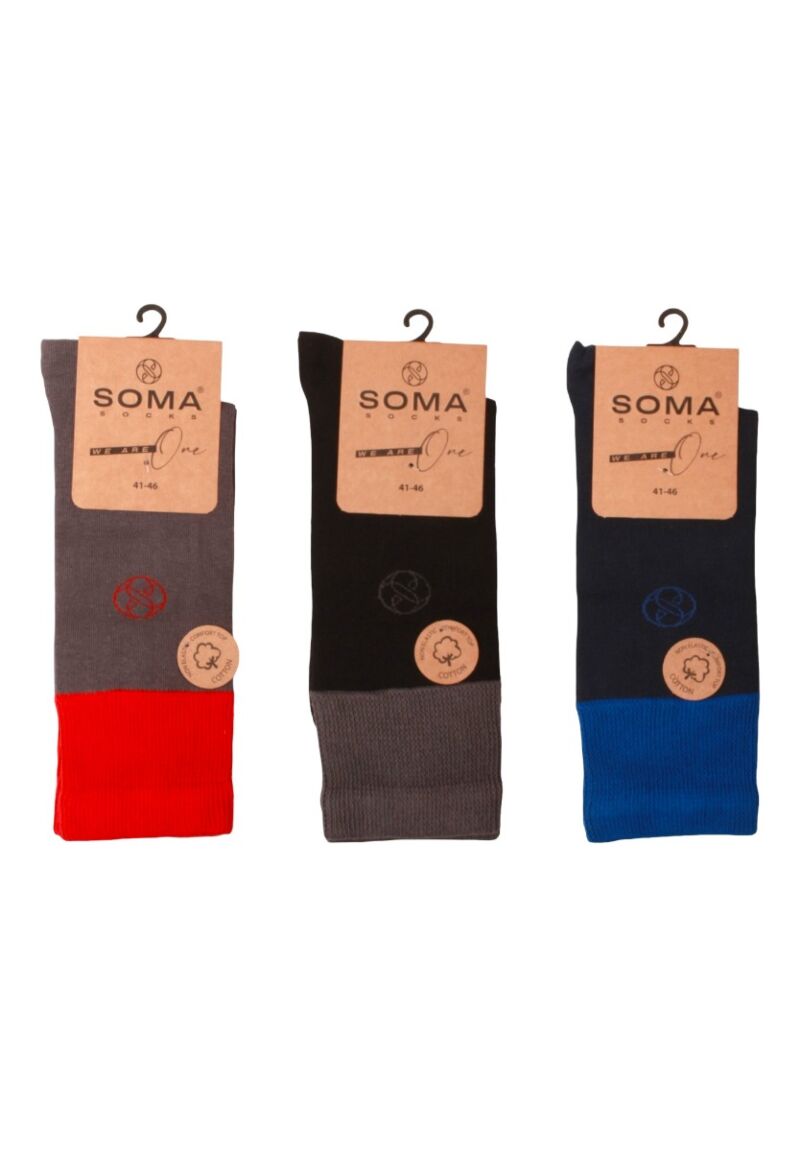 Κάλτσες ανδρικές βαμβακερές Basic Soma σε οικονομική συσκευασία 3 τεμαχίων