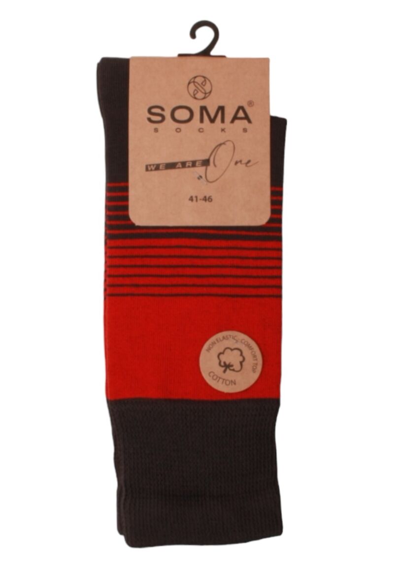 Κάλτσες ανδρικές βαμβακερές με ρίγα Soma σε οικονομική συσκευασία 3 τεμαχίων