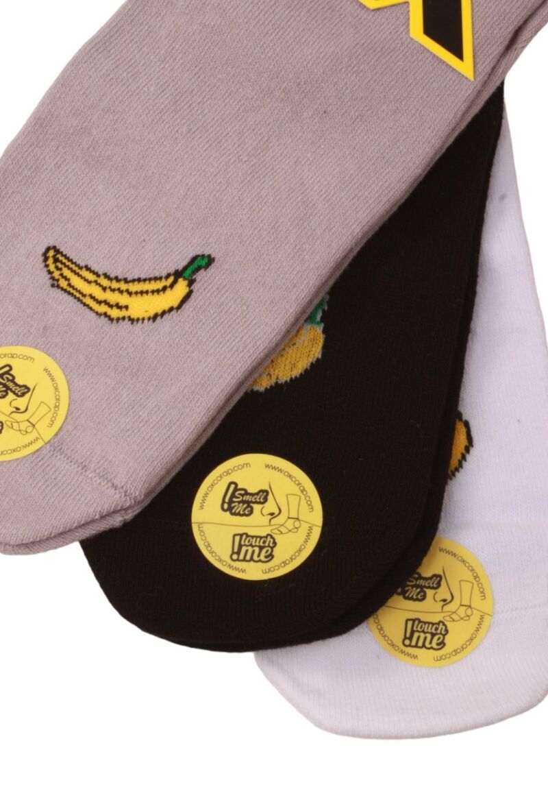 Σοσόνια γυναικεία βαμβακερά OX Socks Banana με άρωμα μπανάνα σε συσκευασία 3 τεμαχίων