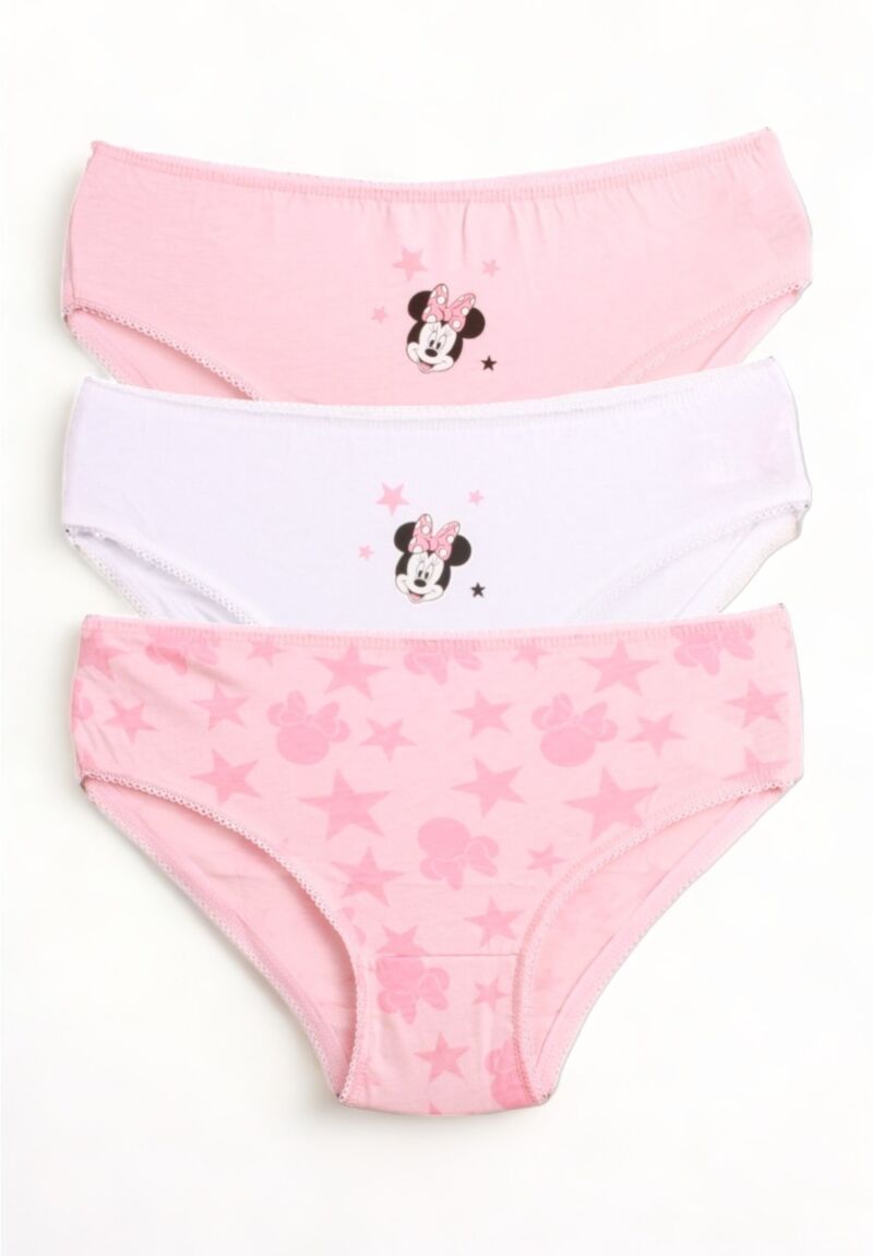 Σλιπάκια για κορίτσια βαμβακερά Rolypoly Minnie Mouse σε οικονομικό πακέτο 3 τεμαχίων