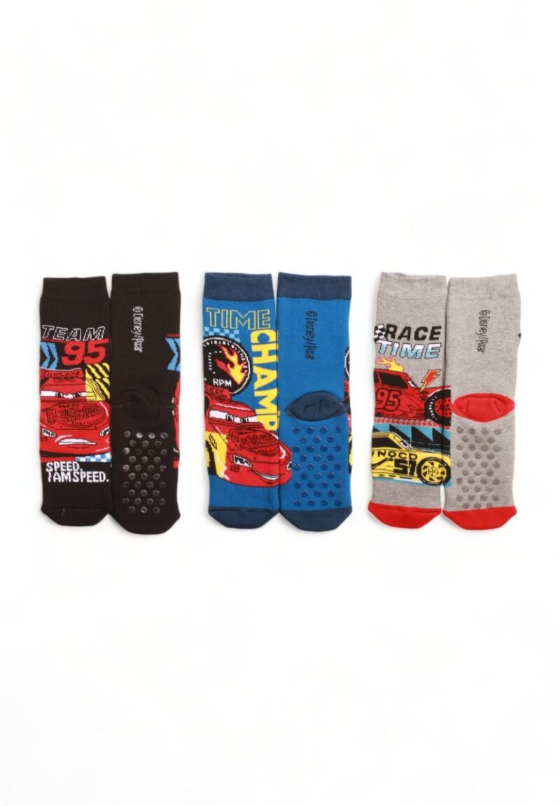 Κάλτσες παιδικές πετσετέ Cimpa με τάπες McQueen II σε συσκευασία 3 τεμαχίων