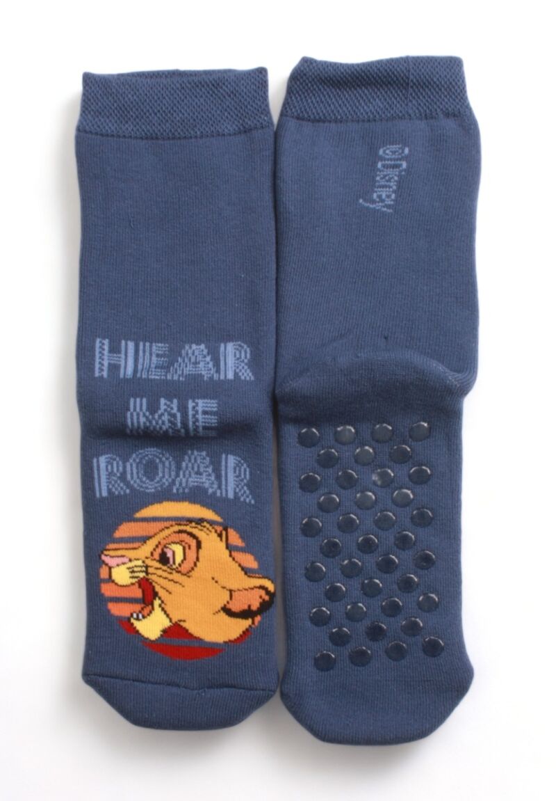 Κάλτσες παιδικές πετσετέ με τάπες Lion King 3 Τεμ.