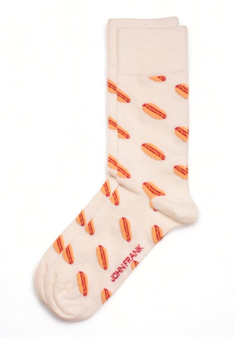 Κάλτσα ανδρική Hot Dog Ecru John Frank