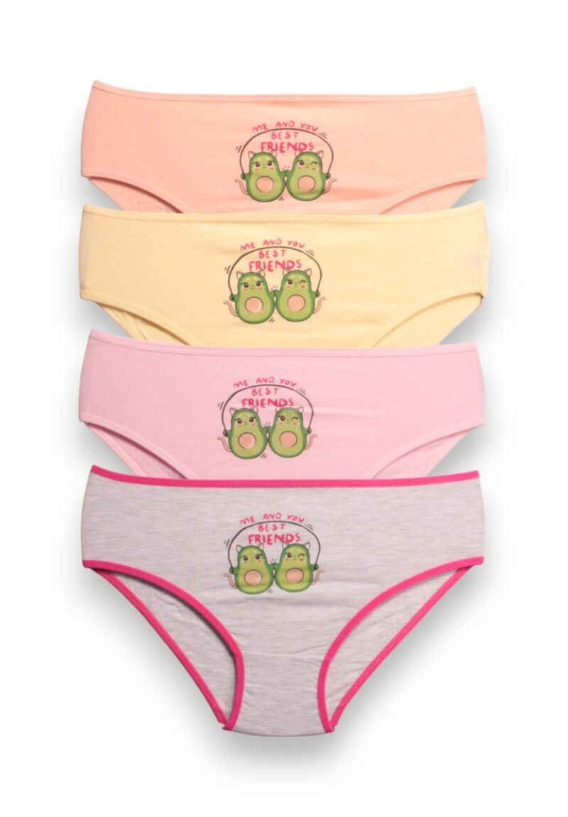 Σλιπάκια για κορίτσια βαμβακερά Berrak Avocando σε οικονομικό πακέτο 4 τεμαχίων