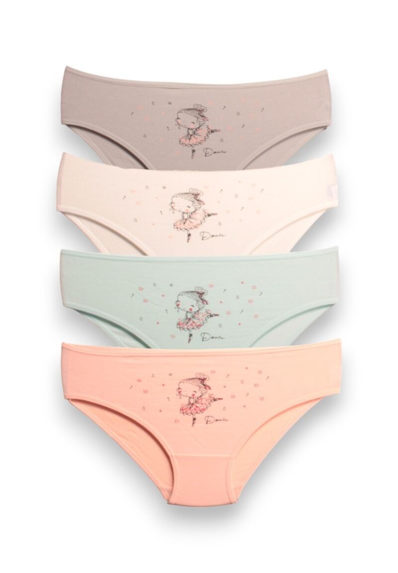 Σλιπάκια για κορίτσια βαμβακερά Berrak Ballerina σε οικονομικό πακέτο 4 τεμαχίων