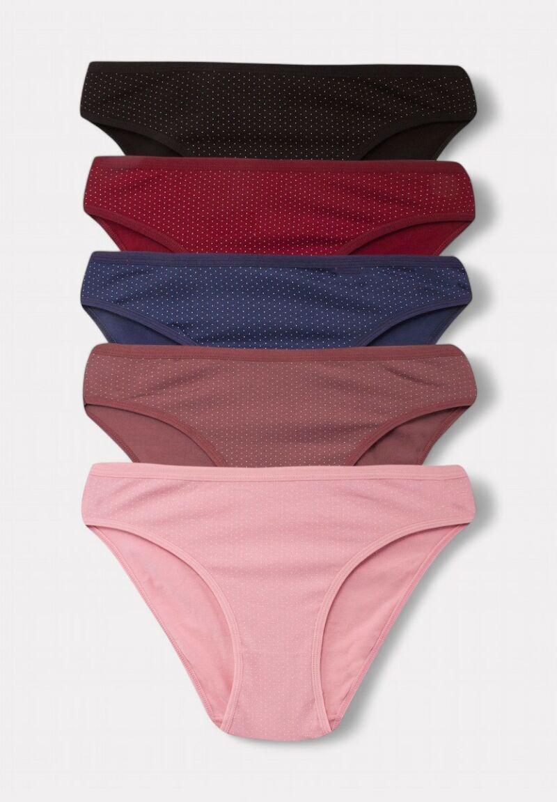 Σλιπ γυναικεία mini ψηλοκάβαλα Sexen πουά Laura 5 τεμάχια