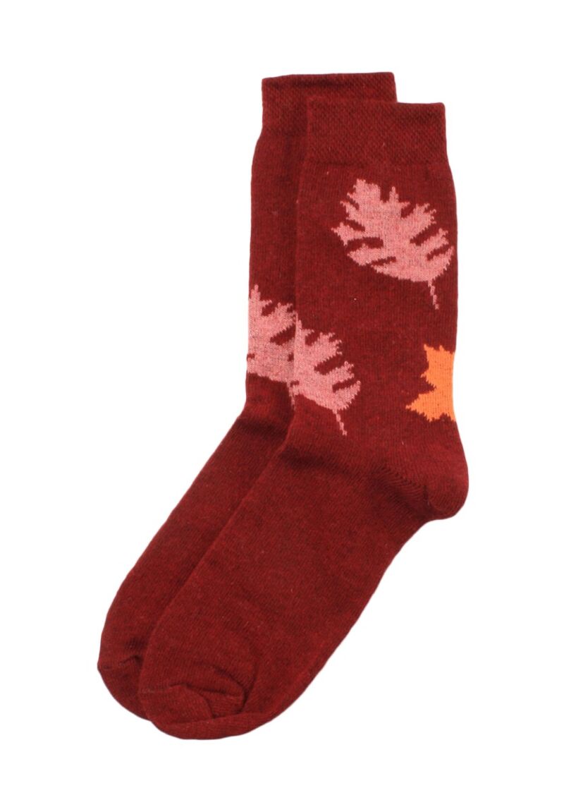 Κάλτσες γυναικείες ισοθερμικές μάλλινες Leaves  