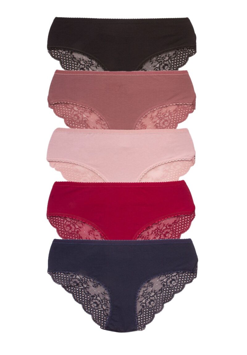 Σλιπ ψηλόμεσο με δαντέλα Colors 5 Τεμ.