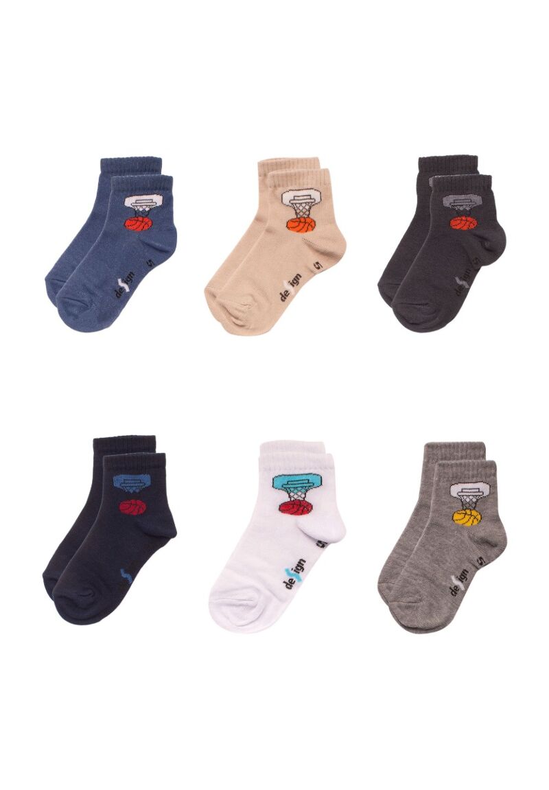 Κάλτσες παιδικές ημίκοντες Basket 6 Τεμ.