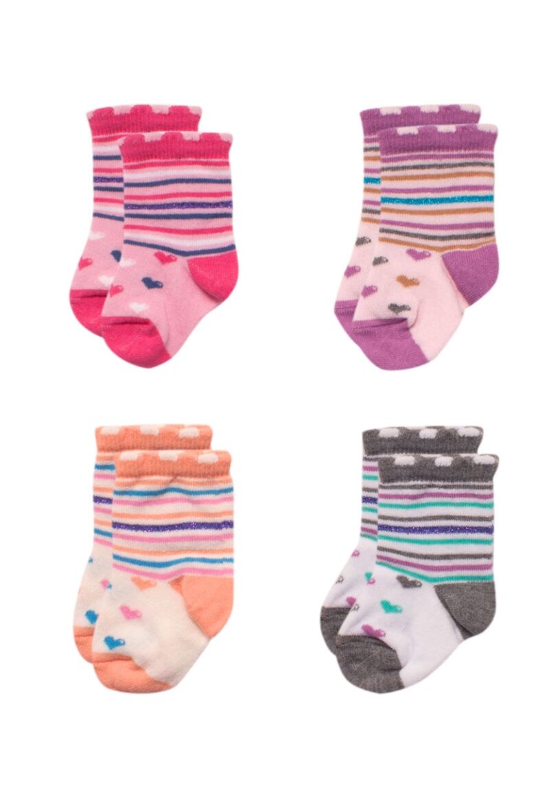 Καλτσάκια βρεφικά Little Hearts 4 Τεμ.