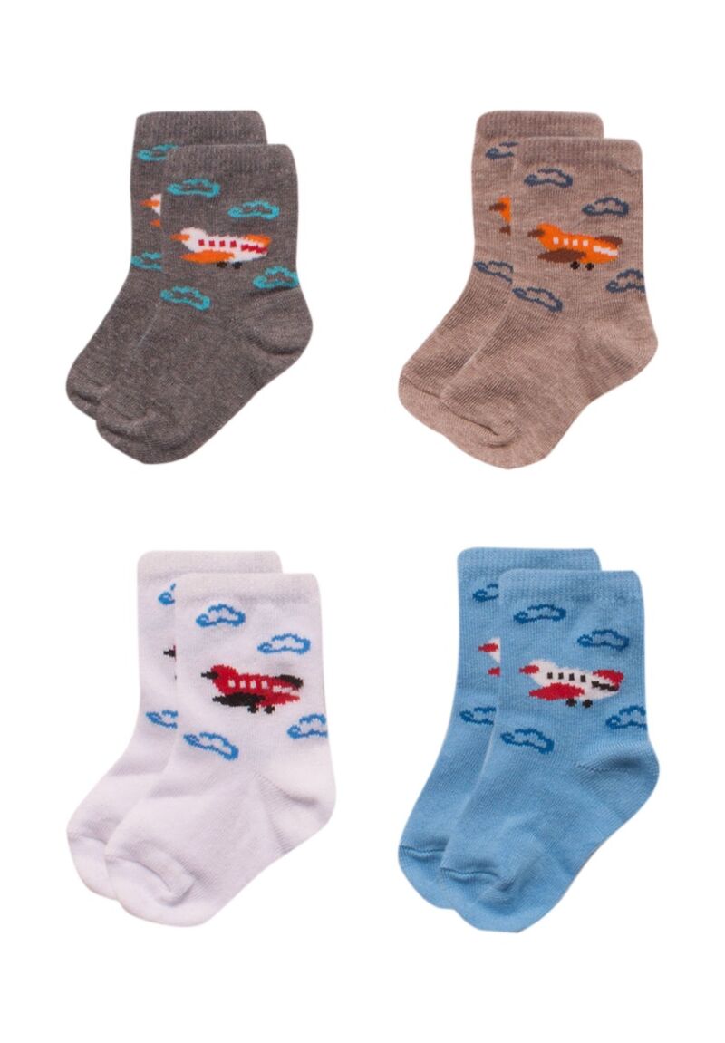 Καλτσάκια βρεφικά Airplane 4 Τεμ.