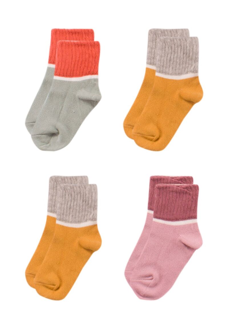 Καλτσάκια παιδικά Biorganic από οργανικό βαμβάκι Stripe 4 Τεμ.