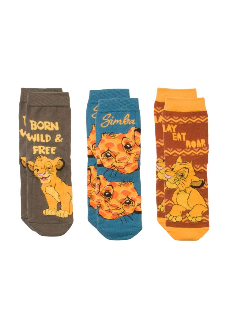 Κάλτσες παιδικές βαμβακερές Lion King 3 Τεμ.