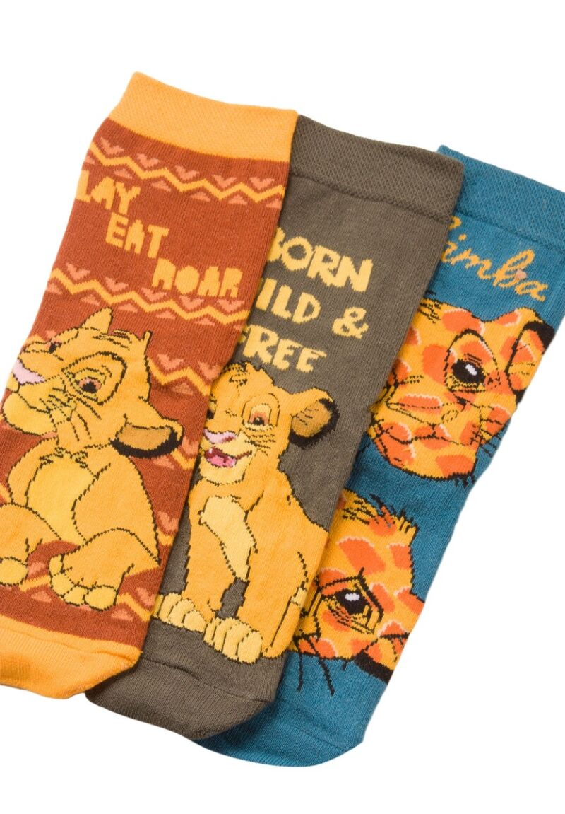 Κάλτσες παιδικές βαμβακερές Lion King 3 Τεμ.