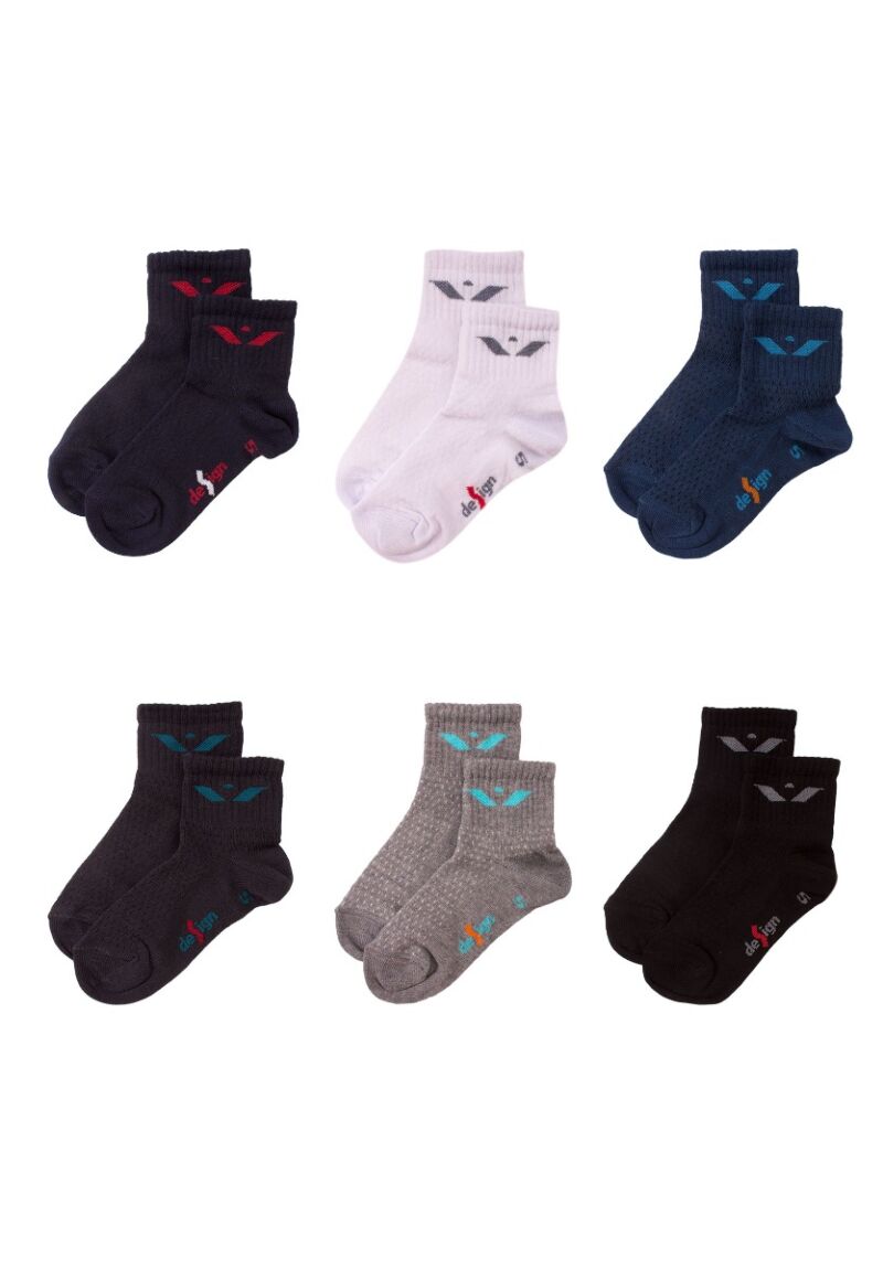 Κάλτσες ημίκοντες παιδικές Happy 6 τεμ. 